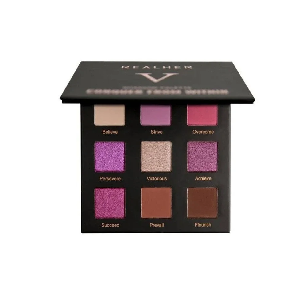 RealHer Conquer From Within Shadow Palette V 9 Shades Pink Purple Matte Shimmer